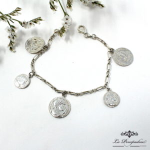 Bracelet médailles romaines silver