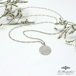 Sautoir médaille romaine silver