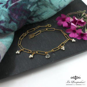 Bracelet rectangle goutte citrine