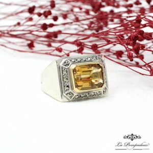 Bague Chevalière Citrine