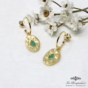 Boucles d'oreilles Felix Emeraude.