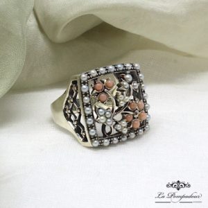 Bague Perles Corail