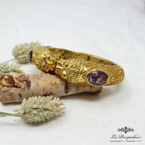 Bracelet Asha têtes de lions et améthystes