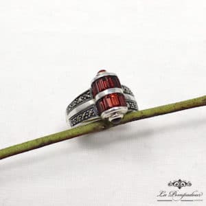 Bague Josie. Argent, grenats