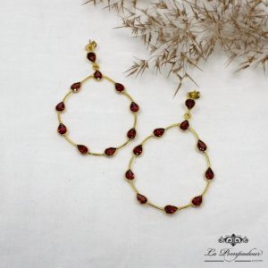 Boucles d'oreilles Marina grenats