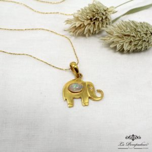 Collier éléphant opale. Diaperis